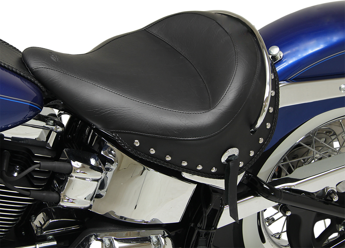 Mustang Wide Studded Motorcycle Solo Seat 05-17 Harley Softail Deluxe FLSTN