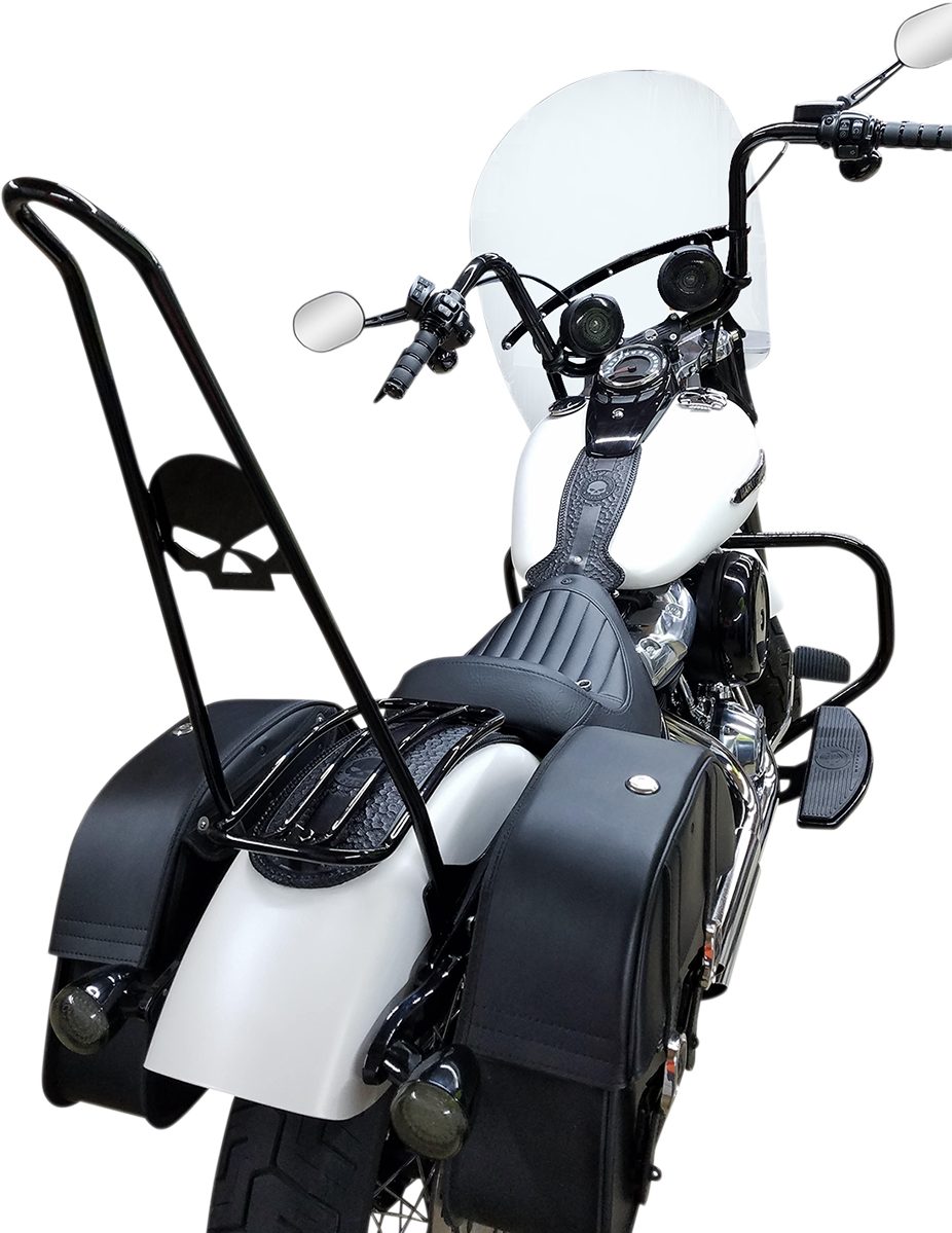 Motherwell Matte Black 7" Rear Fender Luggage Rack for 1617 Harley