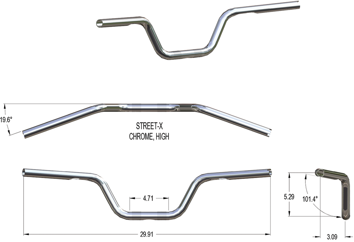 KHROME WERKS Street-X Handlebars