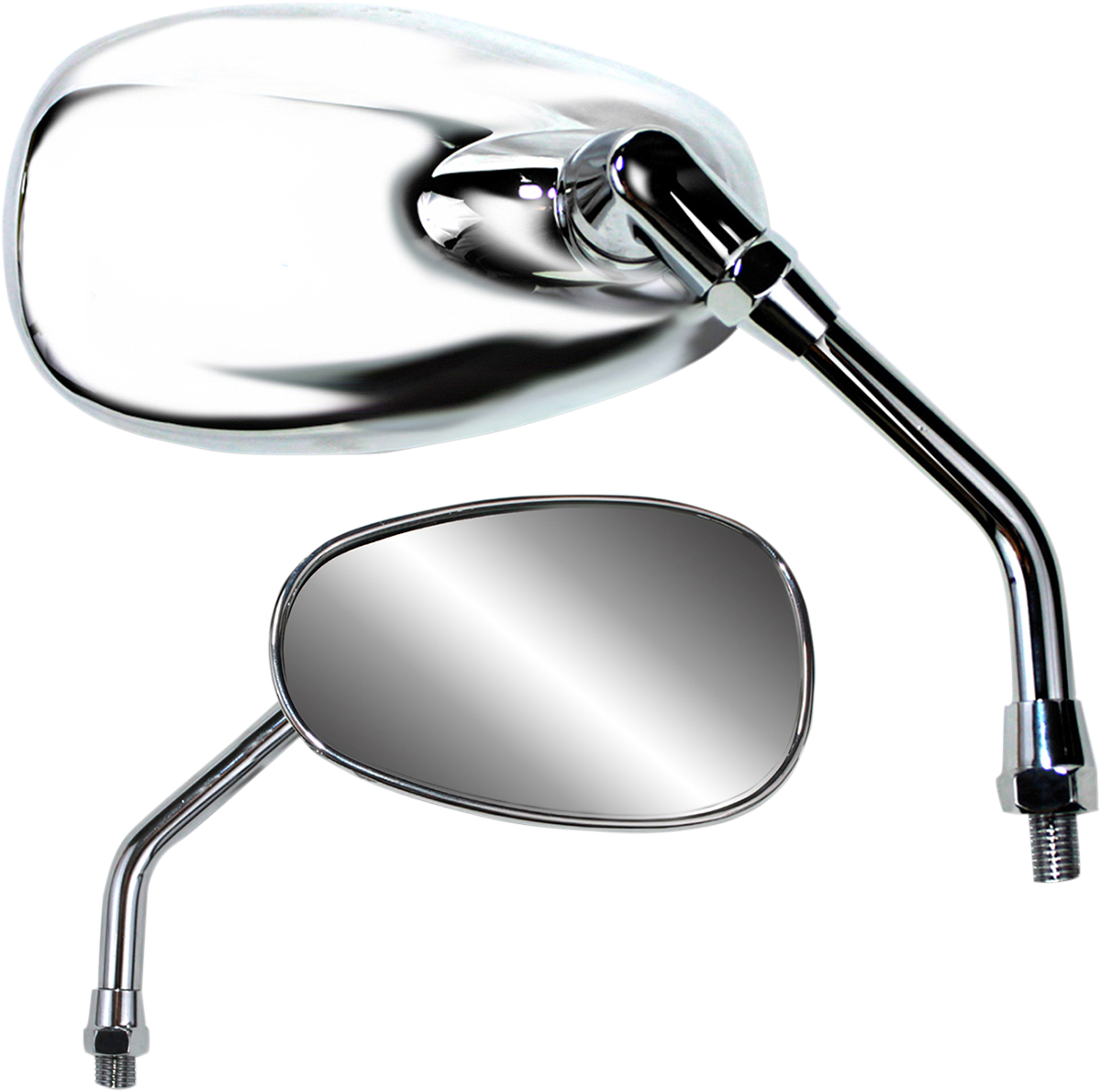 Parts unlimited Mirror - American-Style/Standard - Side View - Oval - Chrome - 5-1/2" - Each