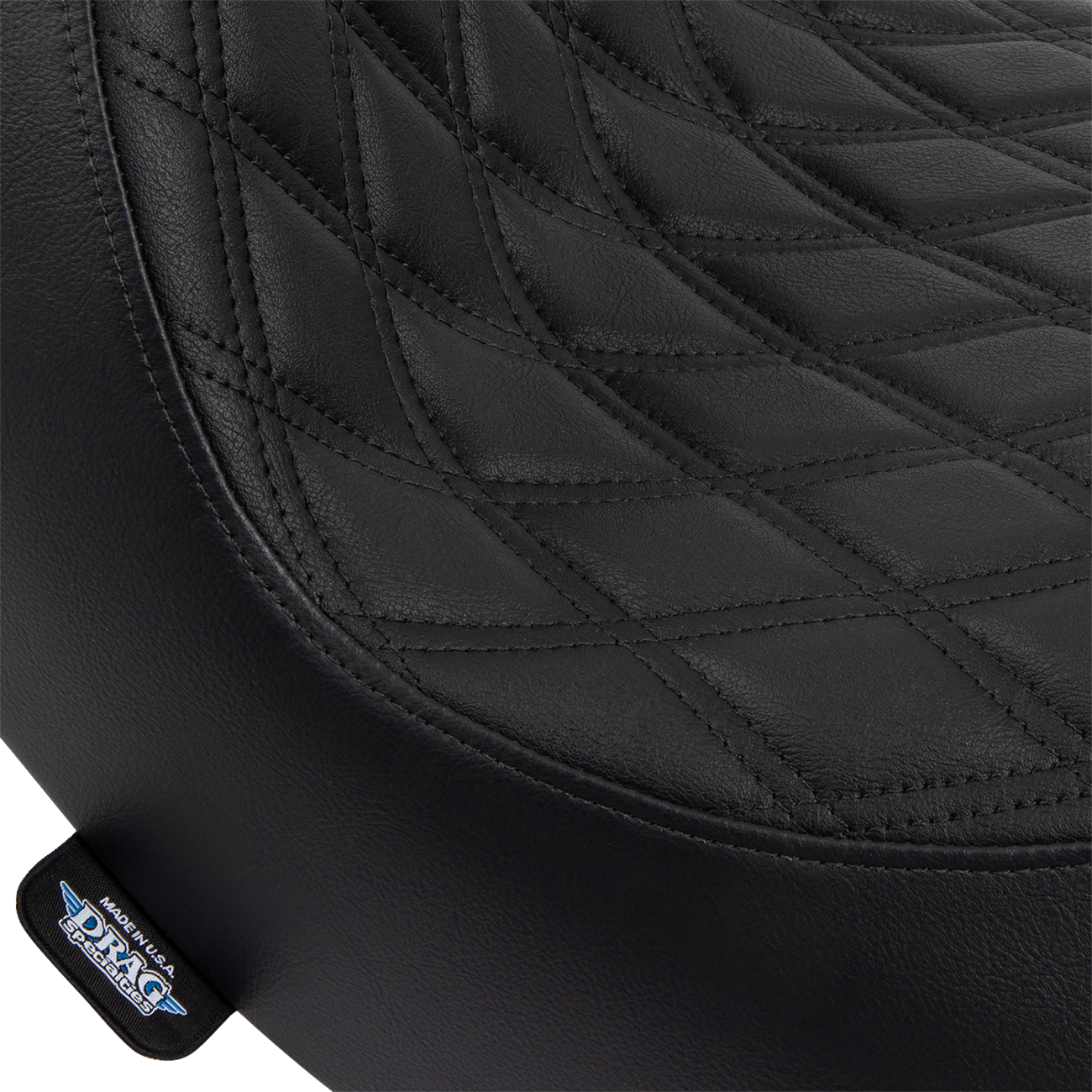 Drag specialties seats Solo Seat - Double Diamond - Black Stitching - FL/FX '18-'23 Harley Davidson
