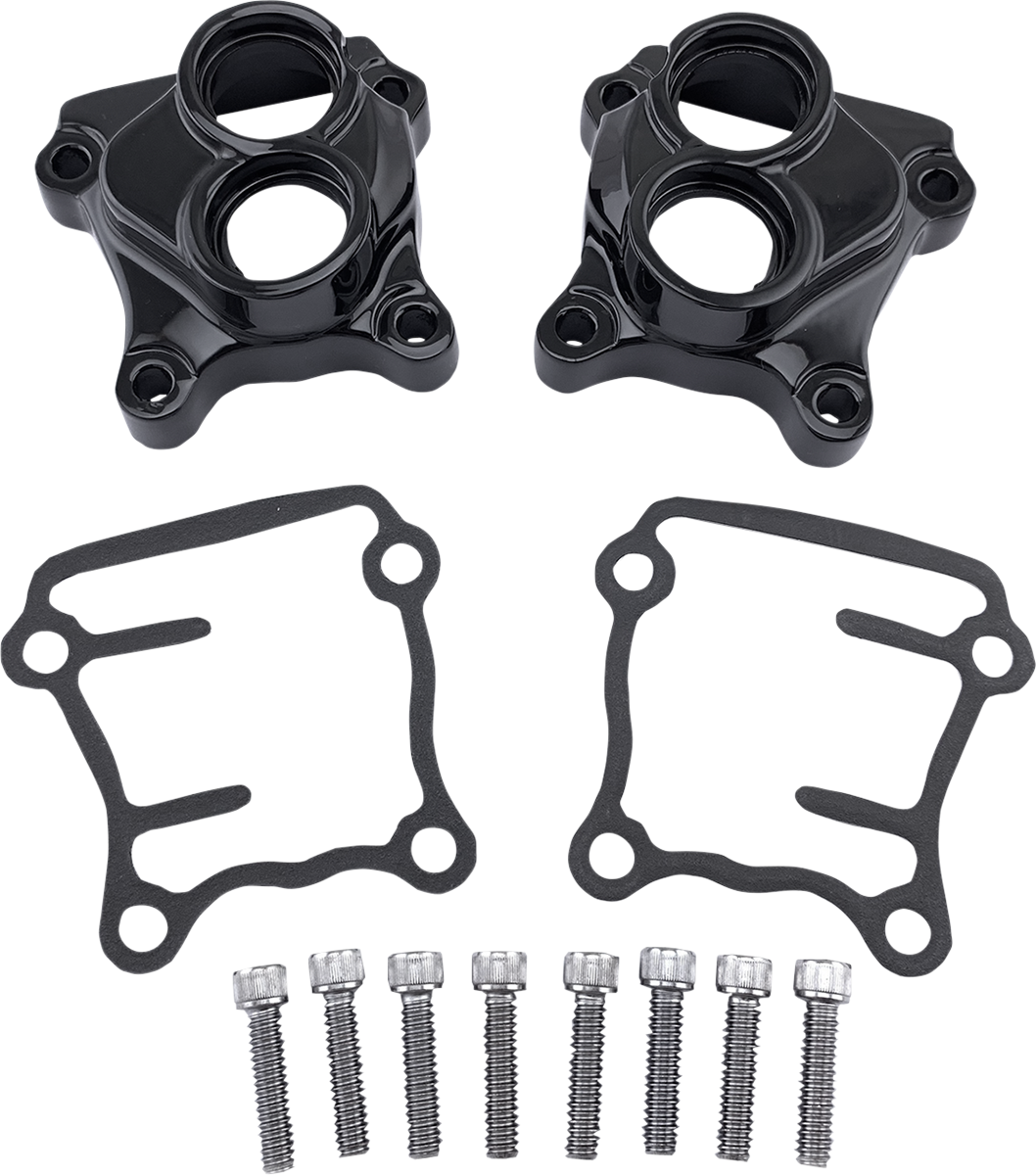 Drag Specialties Black Lifter Block Covers 1999-2017 Harley Dyna Touring Softail