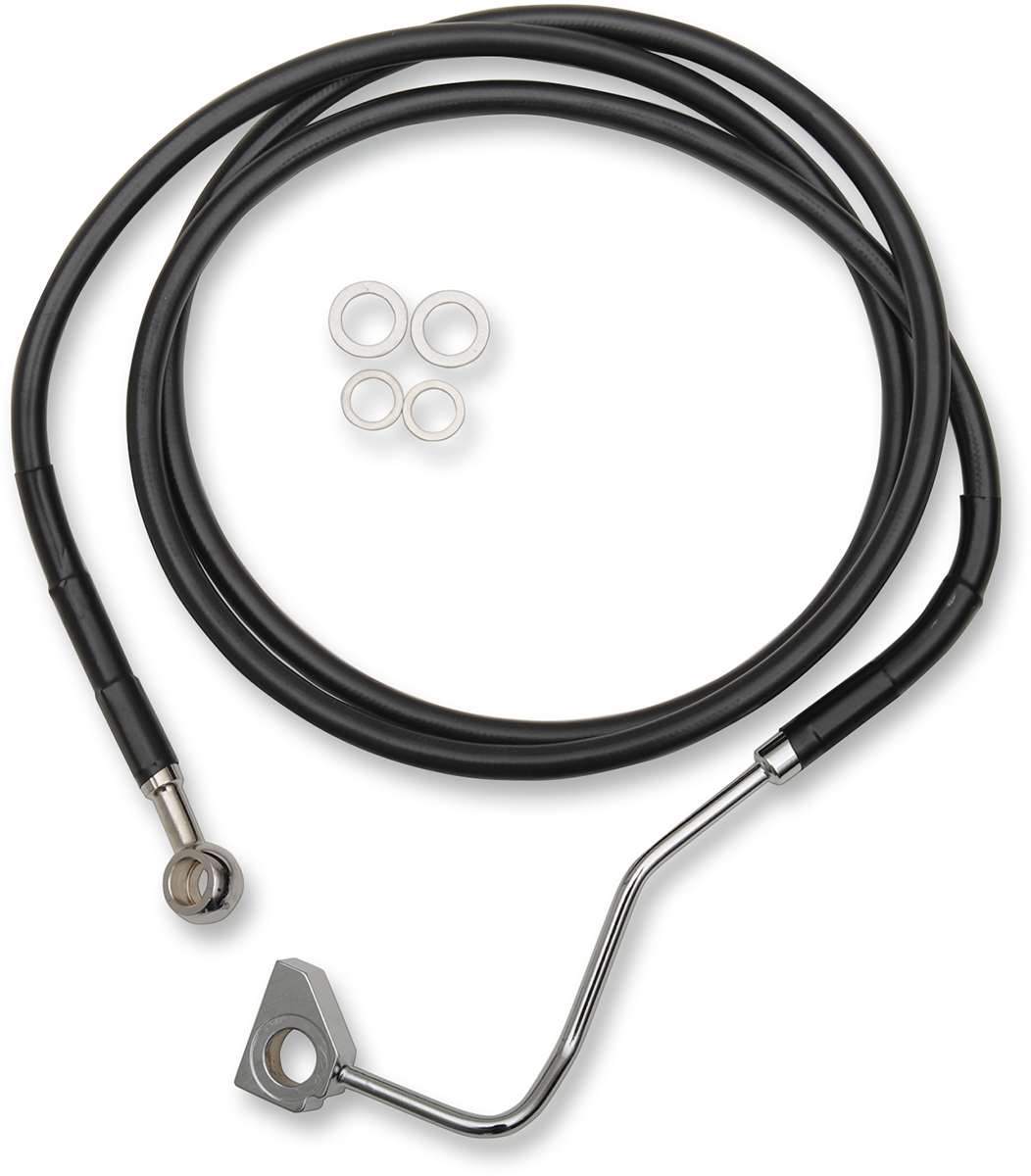 Drag specialties Brake Line - Front (Upper) - Black Harley Davidson