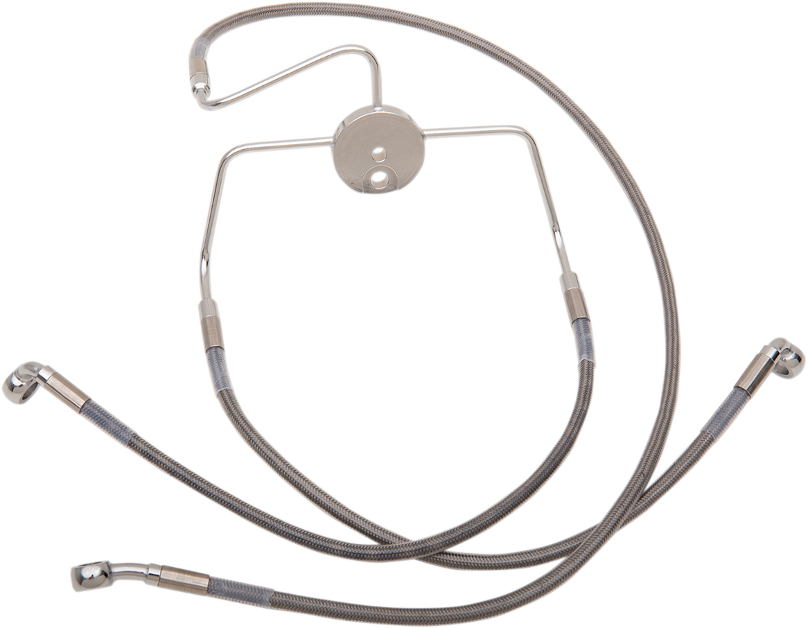 Drag specialties Brake Line - Front - +8" - Stainless Steel Harley Davidson