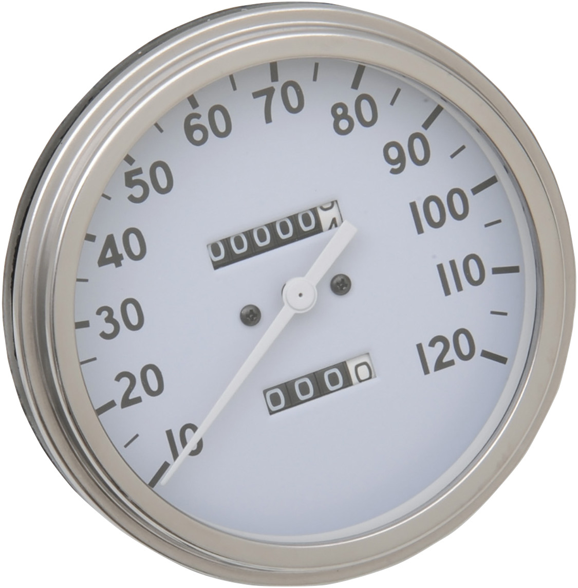Drag specialties 5" MPH FL-Style 2:1 Speedometer - '36-'40 White Face Harley Davidson