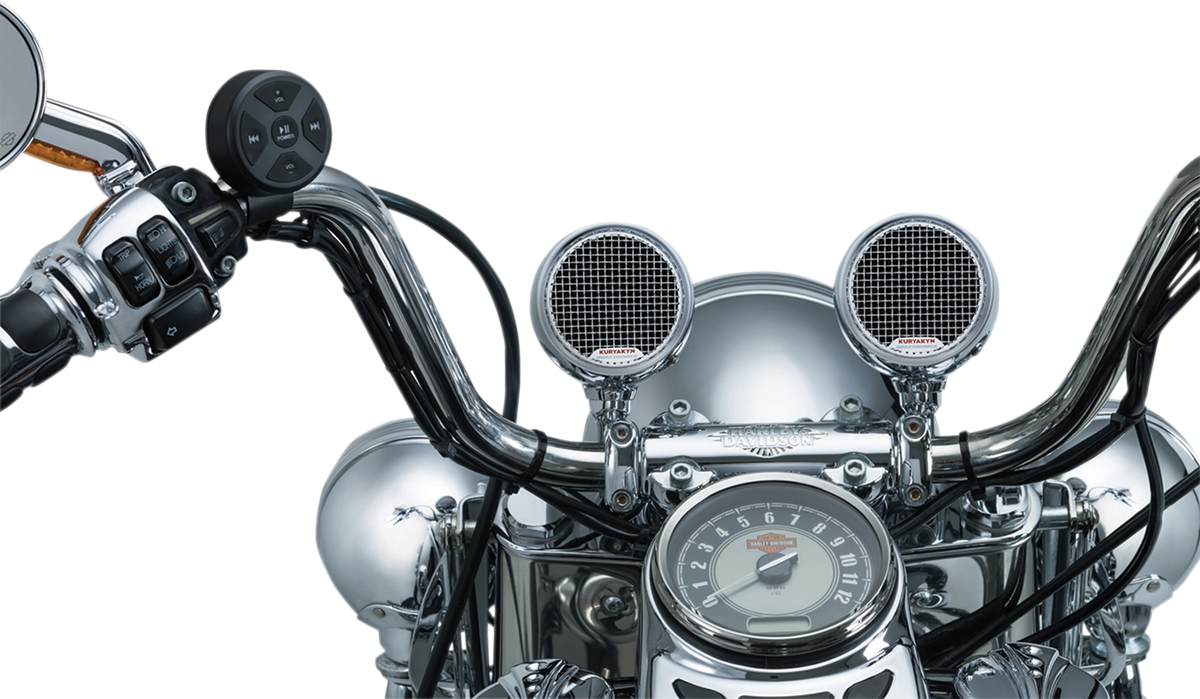 Kuryakyn 2712 Chrome Road Thunder MXT 7/8" & 1" Handlebar Speaker Kit
