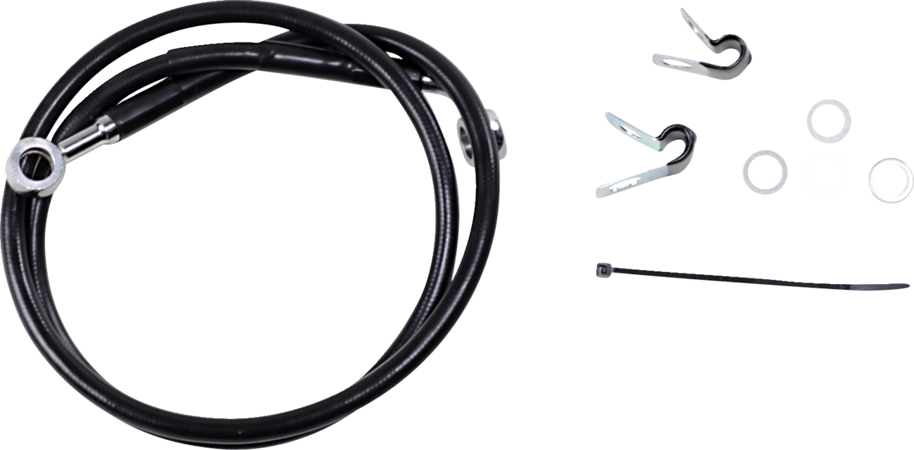 Drag specialties Brake Line - Front (Upper) - Black Harley Davidson