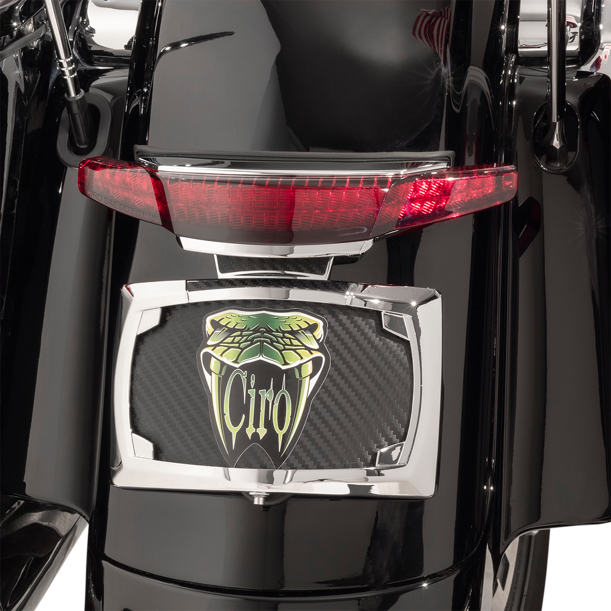 Ciro Chrome Taillight License Plate Mount for 14-20 Harley Street Glide FLHX