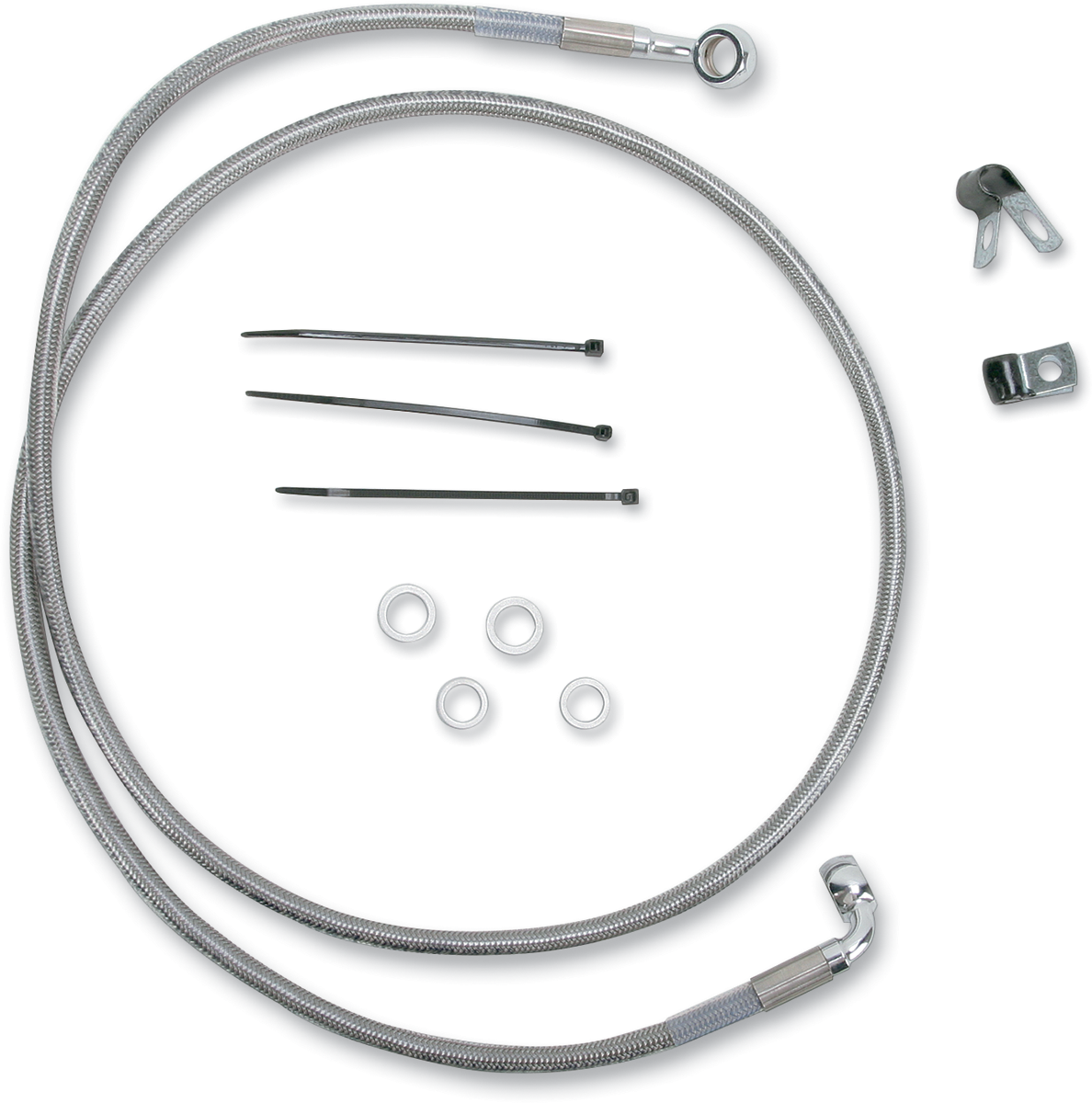 Drag Specialties Extended Length Stainless Steel Brake Line Kit