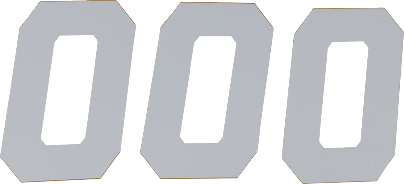 D'cor visuals Race Number Plate - #0 - White - 6"