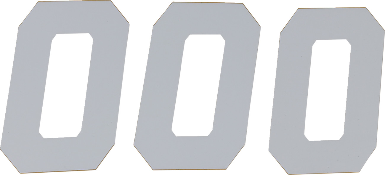 D'cor visuals Race Number Plate - #0 - White - 6"