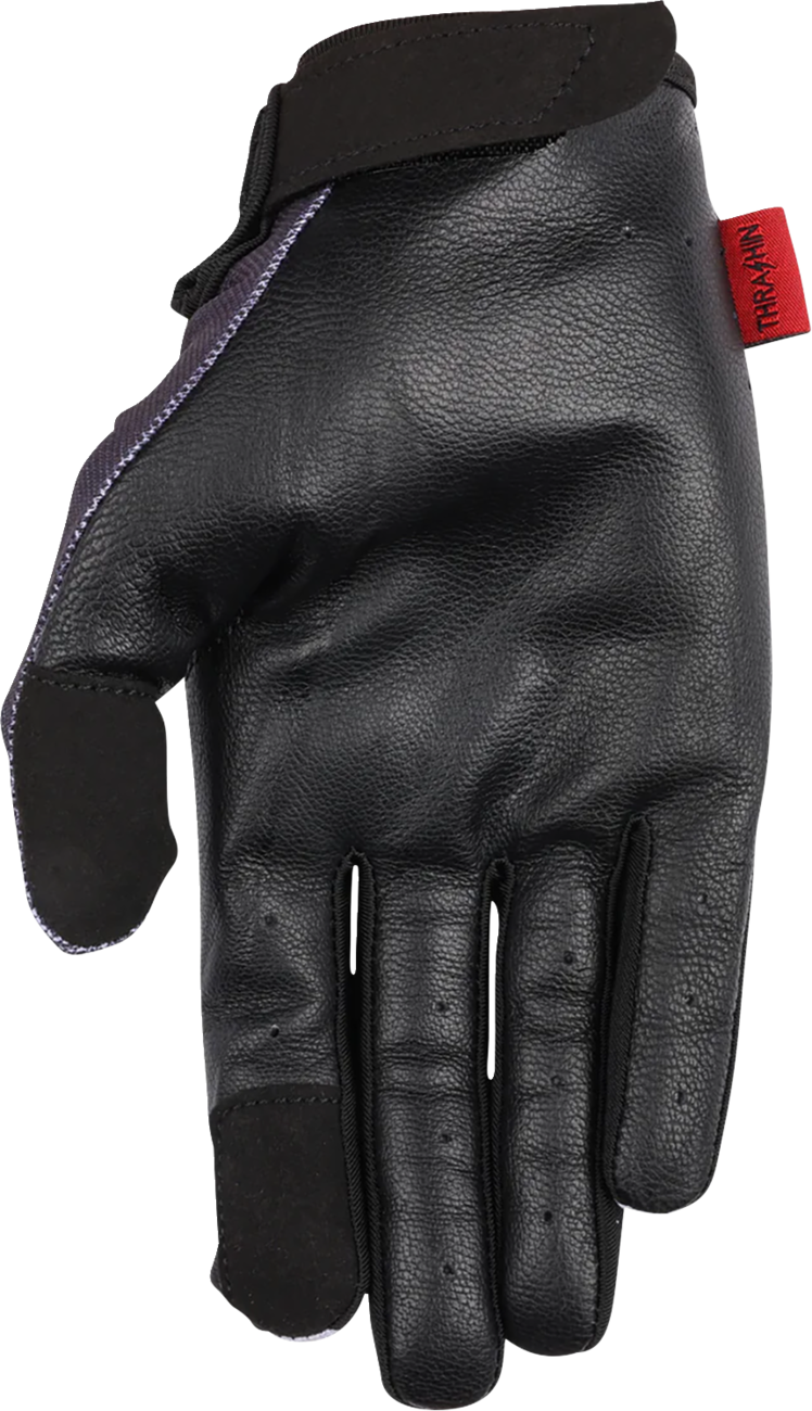 Thrashin Supply Co Stealth Leather Palm Flame Gloves