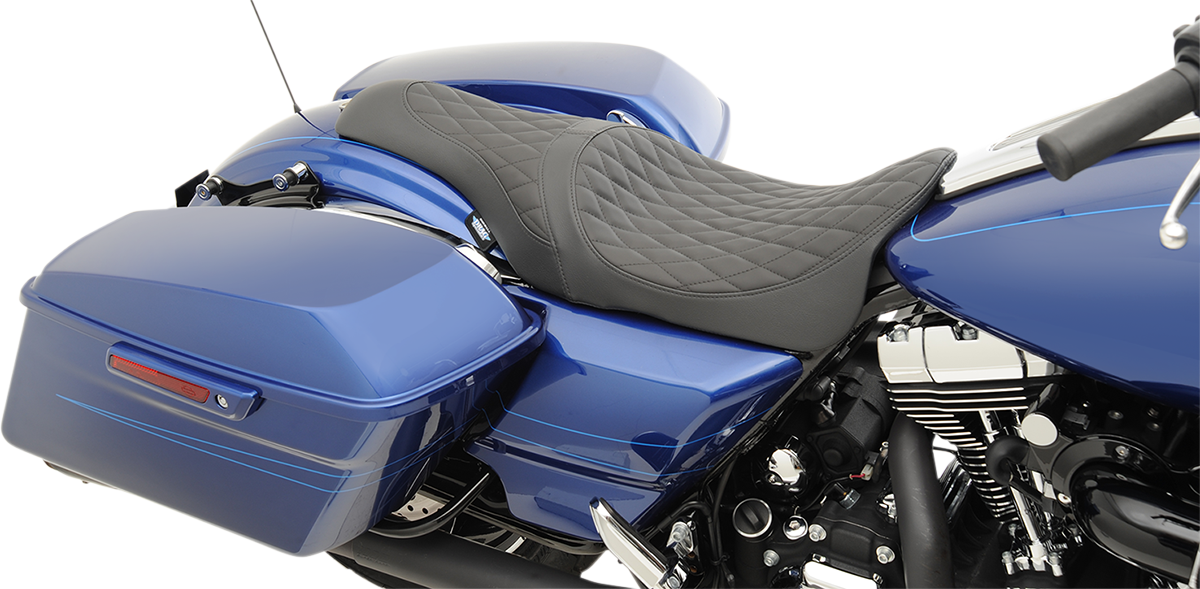 Drag specialties seats Caballero Seat - Solar Reflective Leather - Diamond Stitch - FL '08-'23 Harley Davidson
