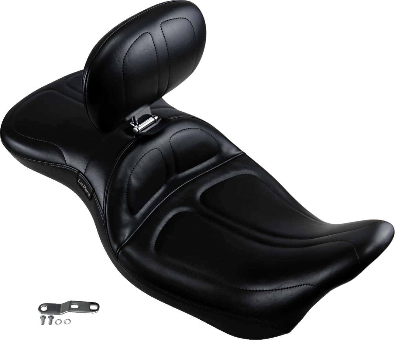 Le pera Maverick Seat - with Backrest - Stitched - Black - FL '08-'23 Harley Davidson