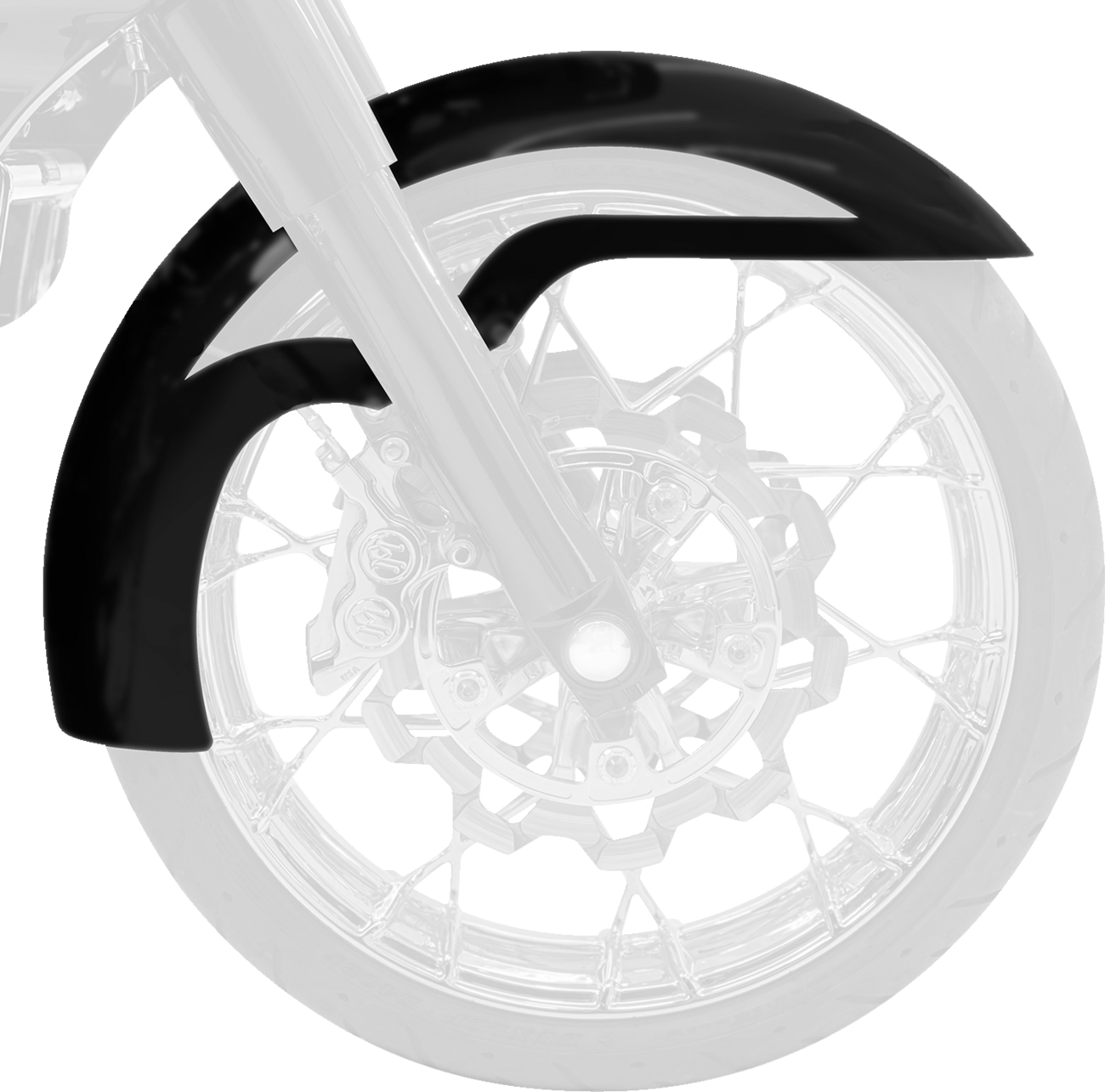 Klock Werks KWF-01-0307 Hugger Ventana 21 In Steel Fender Harley Dresser