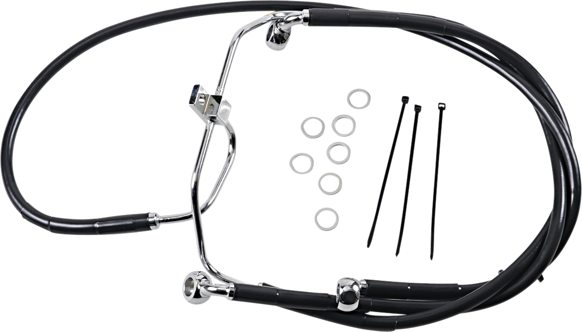 Drag specialties Brake Line - Front - Black - +10" - FXDF '08-'17 2008-2017 Harley Davidson FXDF Fat Bob