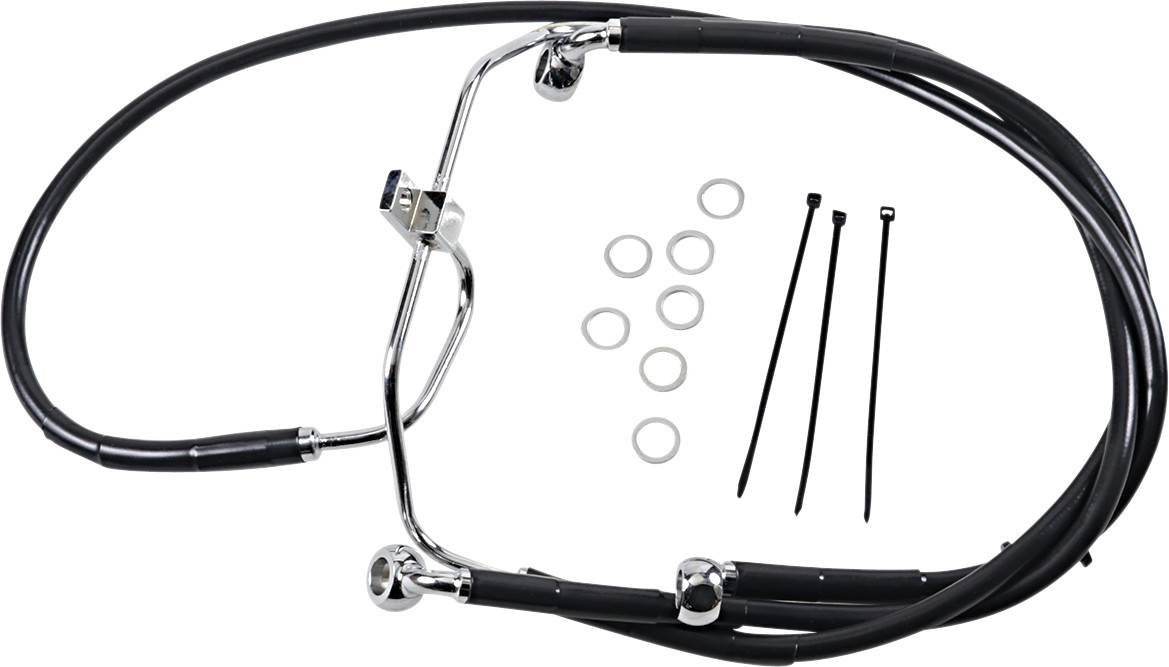 Drag specialties Brake Line - Front - Black - +10" - FXDF '08-'17 2008-2017 Harley Davidson FXDF Fat Bob