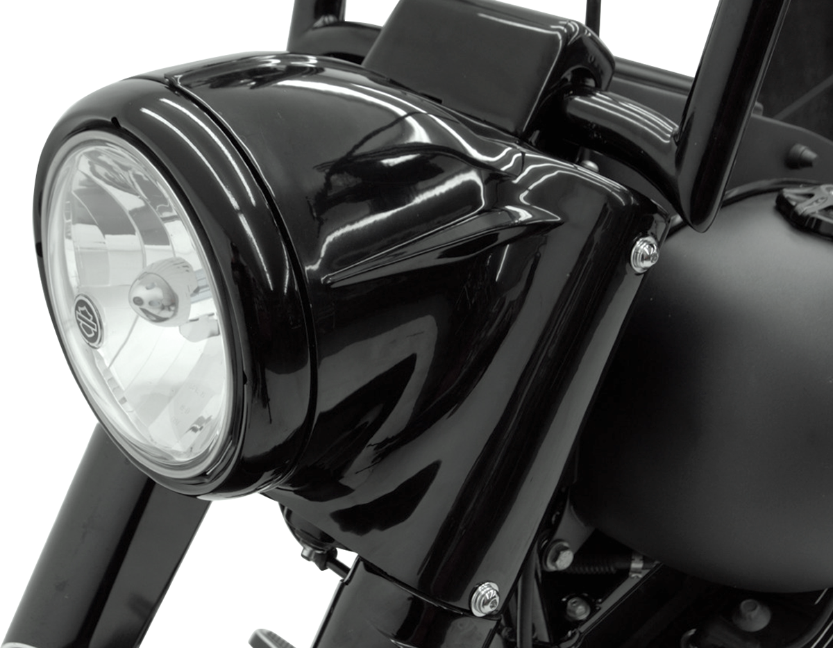 Drag specialties 7" Nacelle Headlight Kit - Black Harley Davidson
