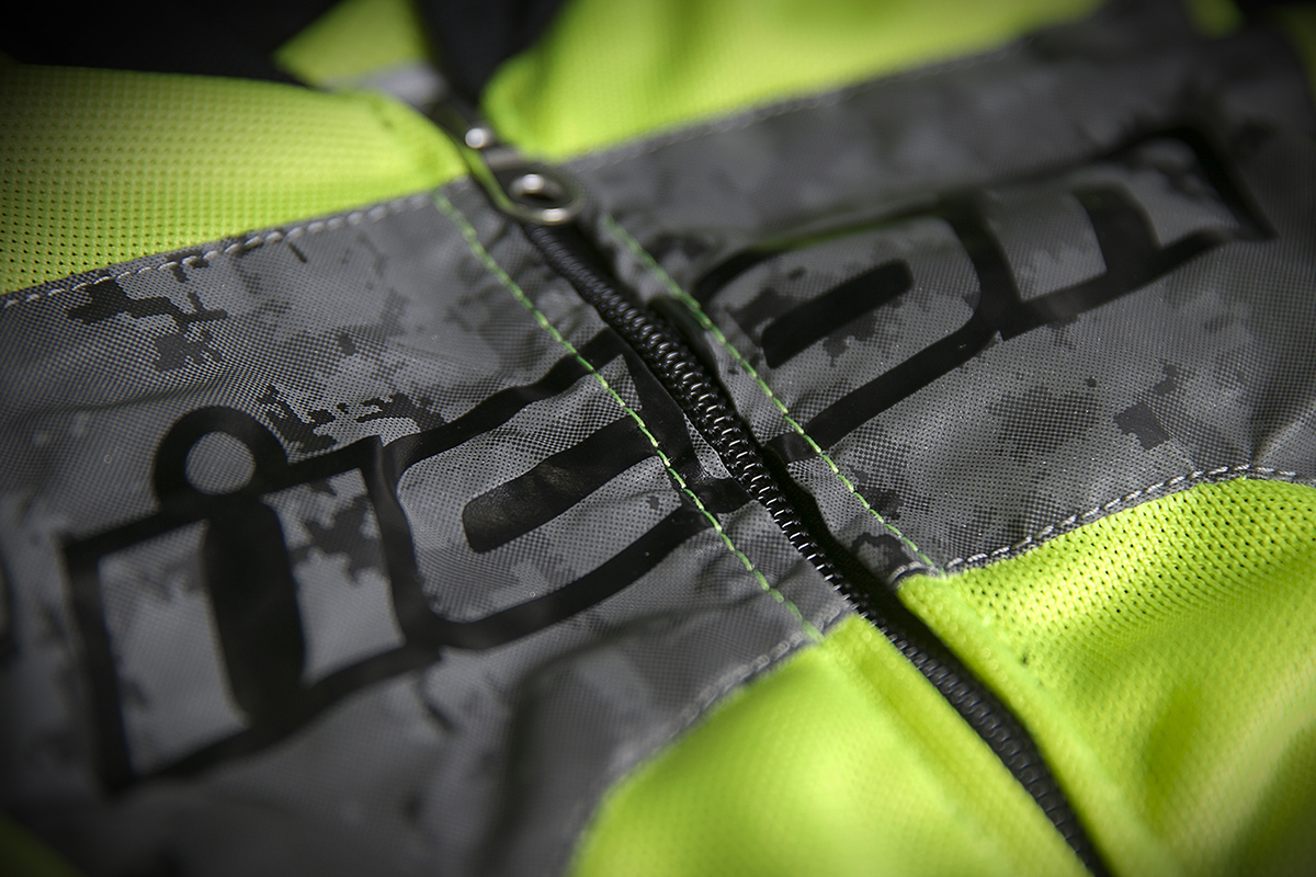 Icon Mens Yellow Mesh Mil Spec Interceptor Reflective Motorcycle Riding