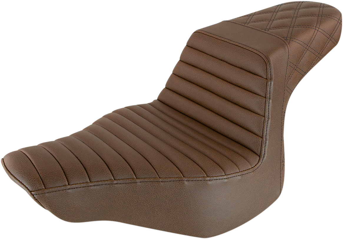 SADDLEMEN Step-Up Seat — Front Tuck-n-Roll/Rear Lattice Stitch