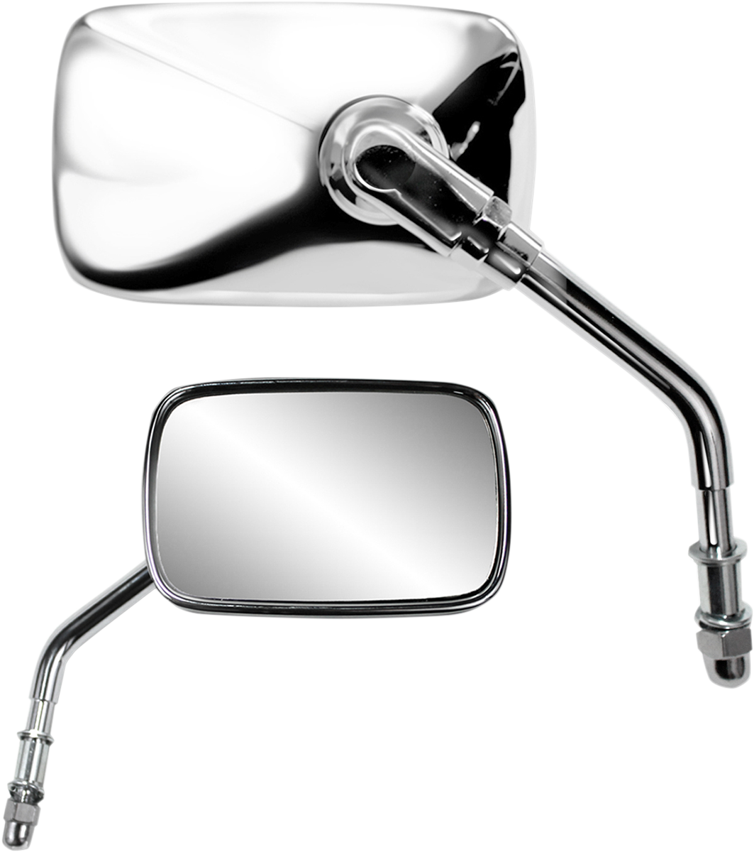 Parts unlimited Mirror - Side View - Rectangle - Short - Chrome