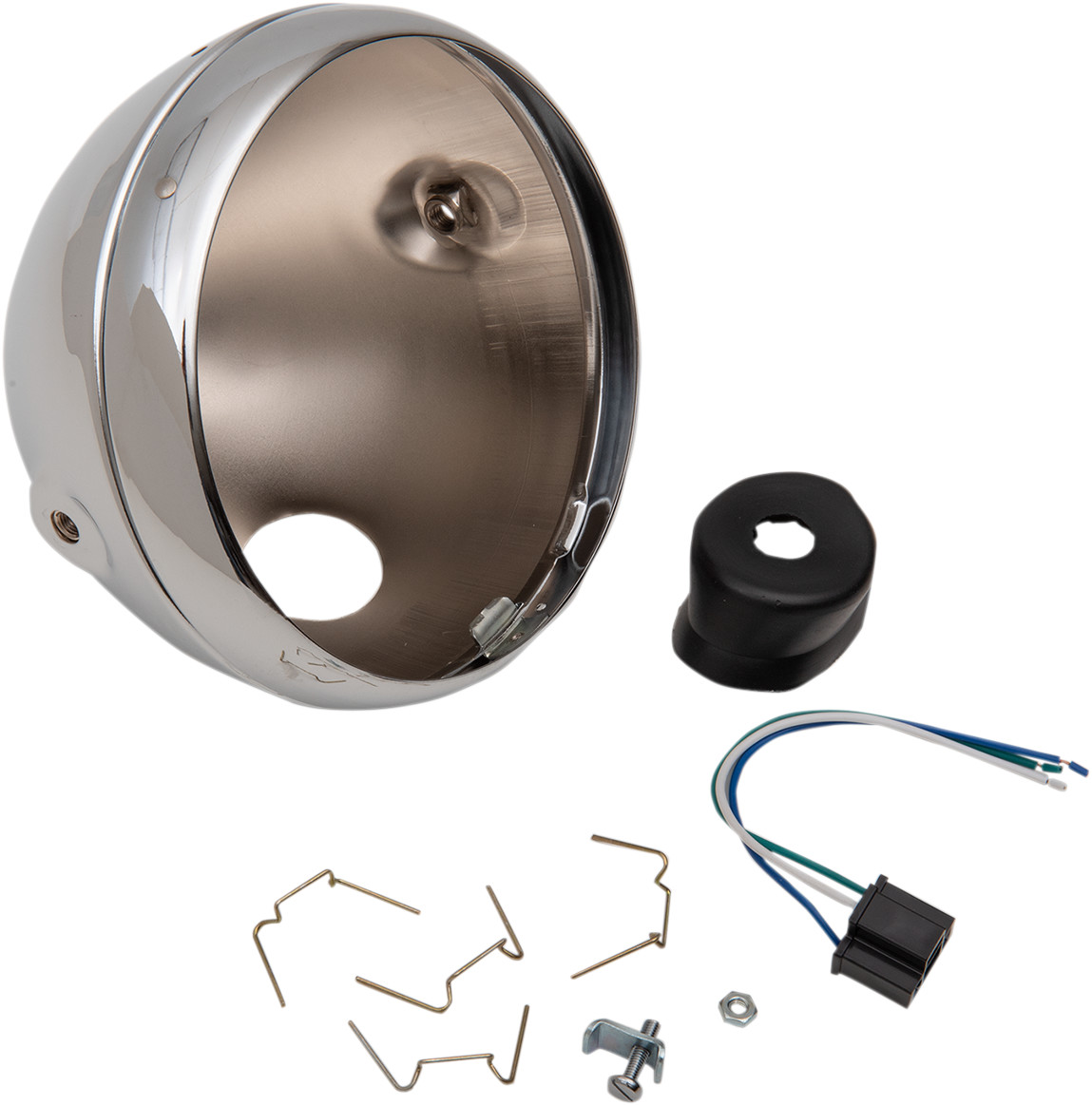 Emgo Lucas Style Headlight Shell - 7" - Chrome