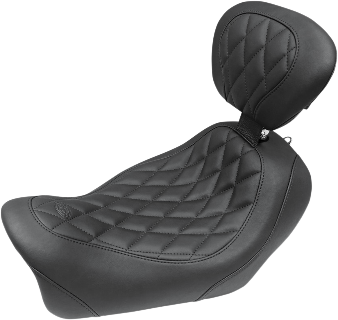 Mustang Tripper Solo Seat with Backrest fits 2014-2017 Harley Dyna Fat Bob FXDF