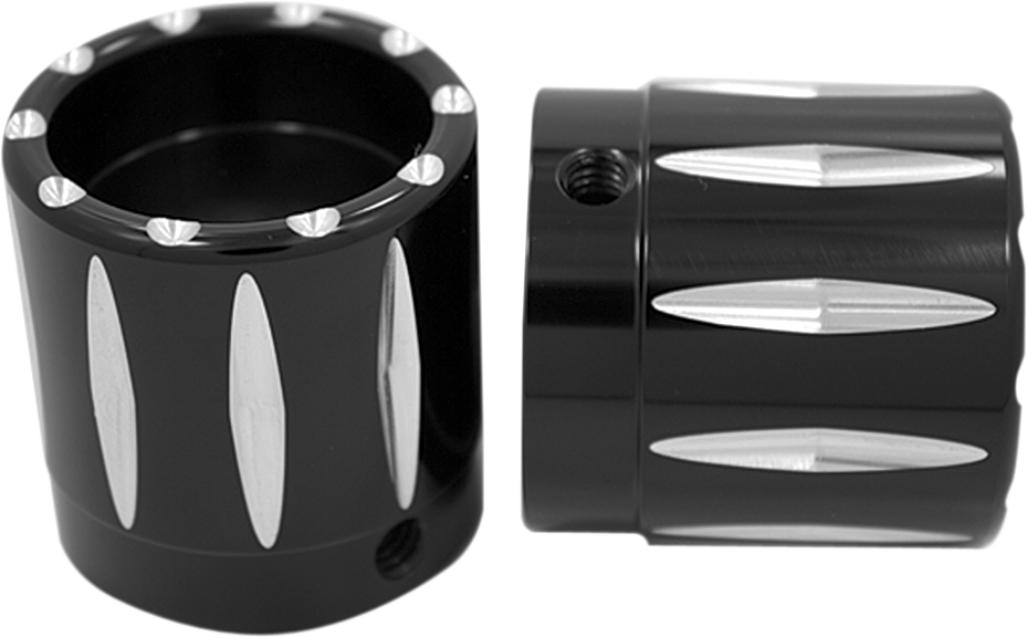 Avon grips Front Axle Nut Cover - Black - Rival - 1" Harley Davidson