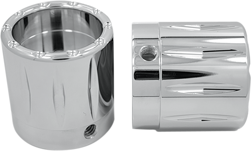 Avon grips Front Axle Nut Cover - Chrome - Rival - 1" Harley Davidson