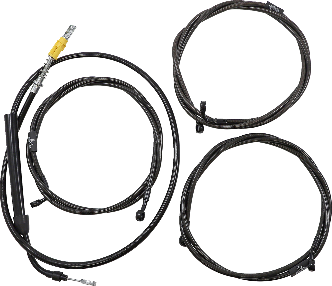 La choppers Complete Midnight Braided Cable Kit - 12"-14" Handlebars - ABS - '21-'22 Touring Harley Davidson