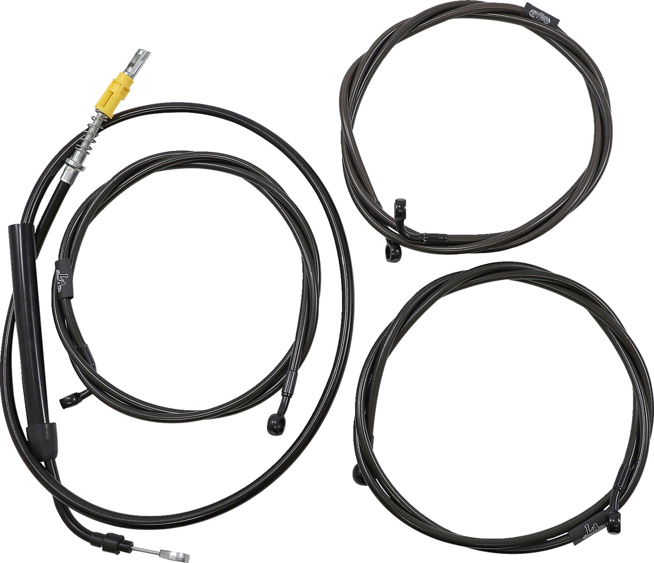 La choppers Complete Midnight Braided Cable Kit - 12"-14" Handlebars - ABS - '21-'22 Touring Harley Davidson