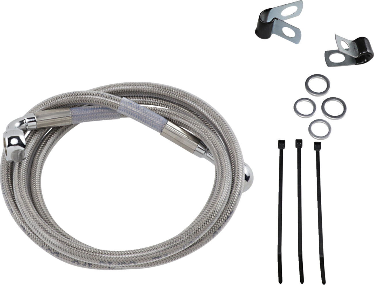 Drag specialties Brake Line - Front - +4" - Stainless Steel Harley Davidson