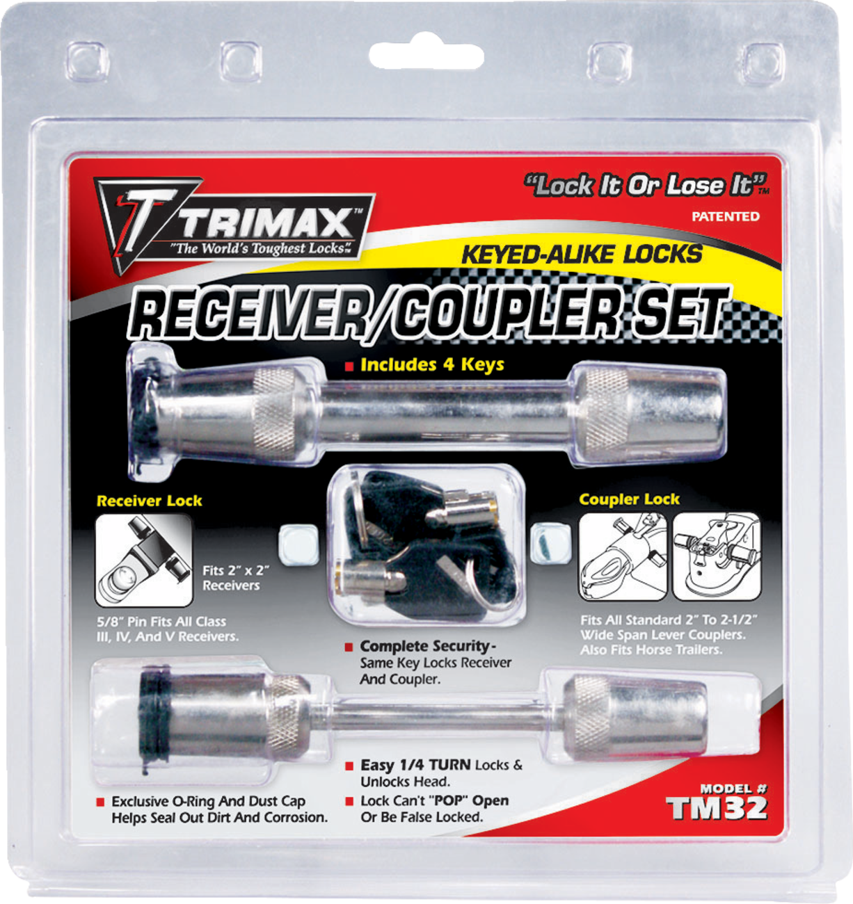 TRIMAX Premium Coupler and Receiver Lock Set
