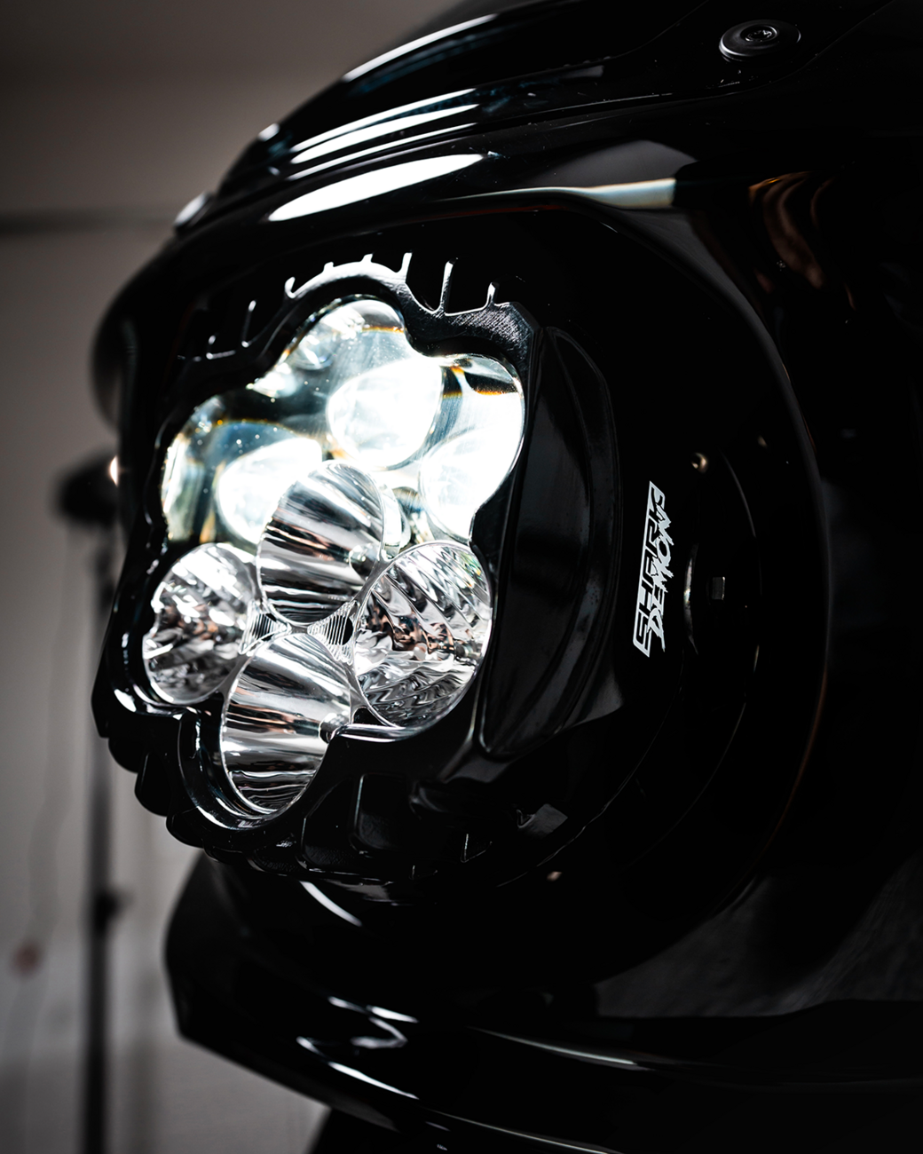Custom Dynamics Shark Demon 2 Headlight For Harley Low Rider ST 2022-2025