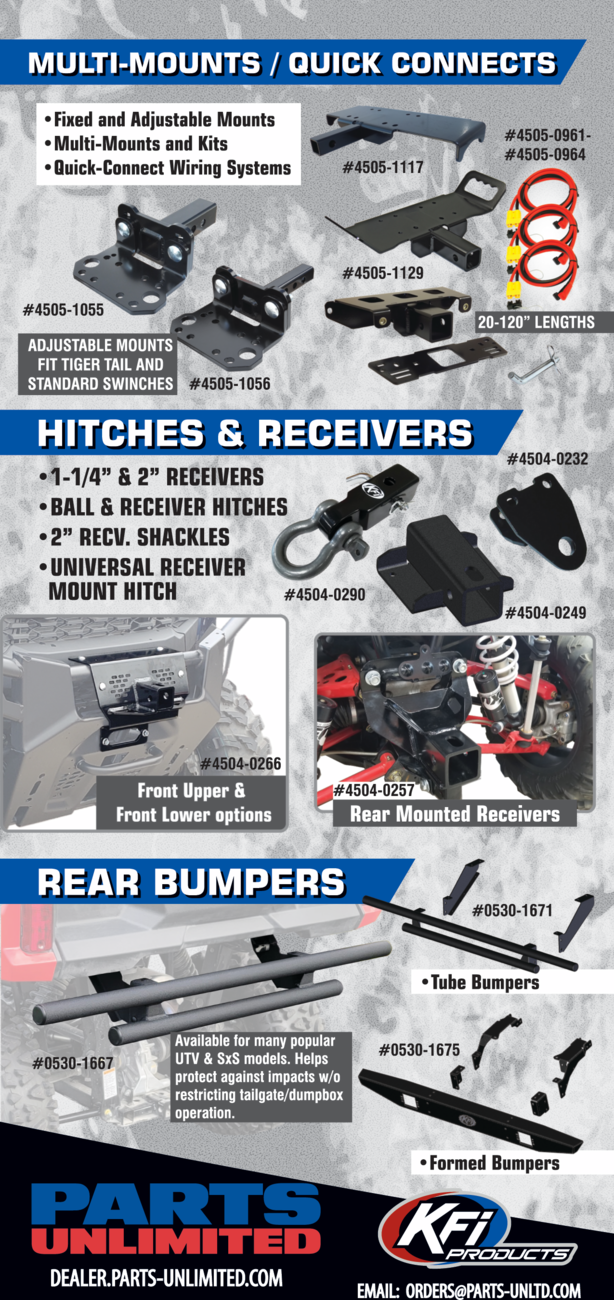 KFI Rear Formed Bumper Polaris Ranger 1000 / XP 1000 / Crew 2018-2025