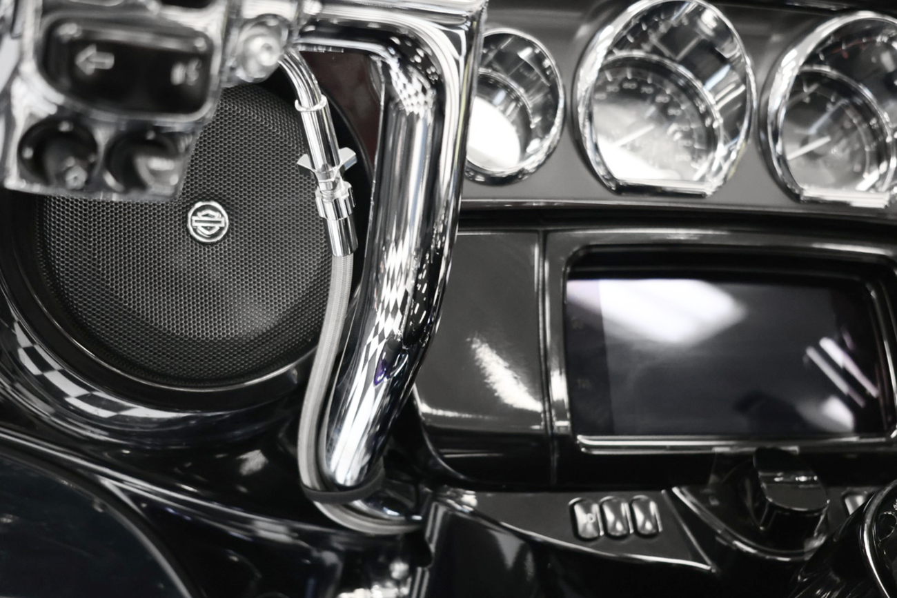 Fat baggers inc. EZ Install Upper Clutch Cable - FLH/FLT - +6" - Braided Stainless Steel/Chrome Harley Davidson