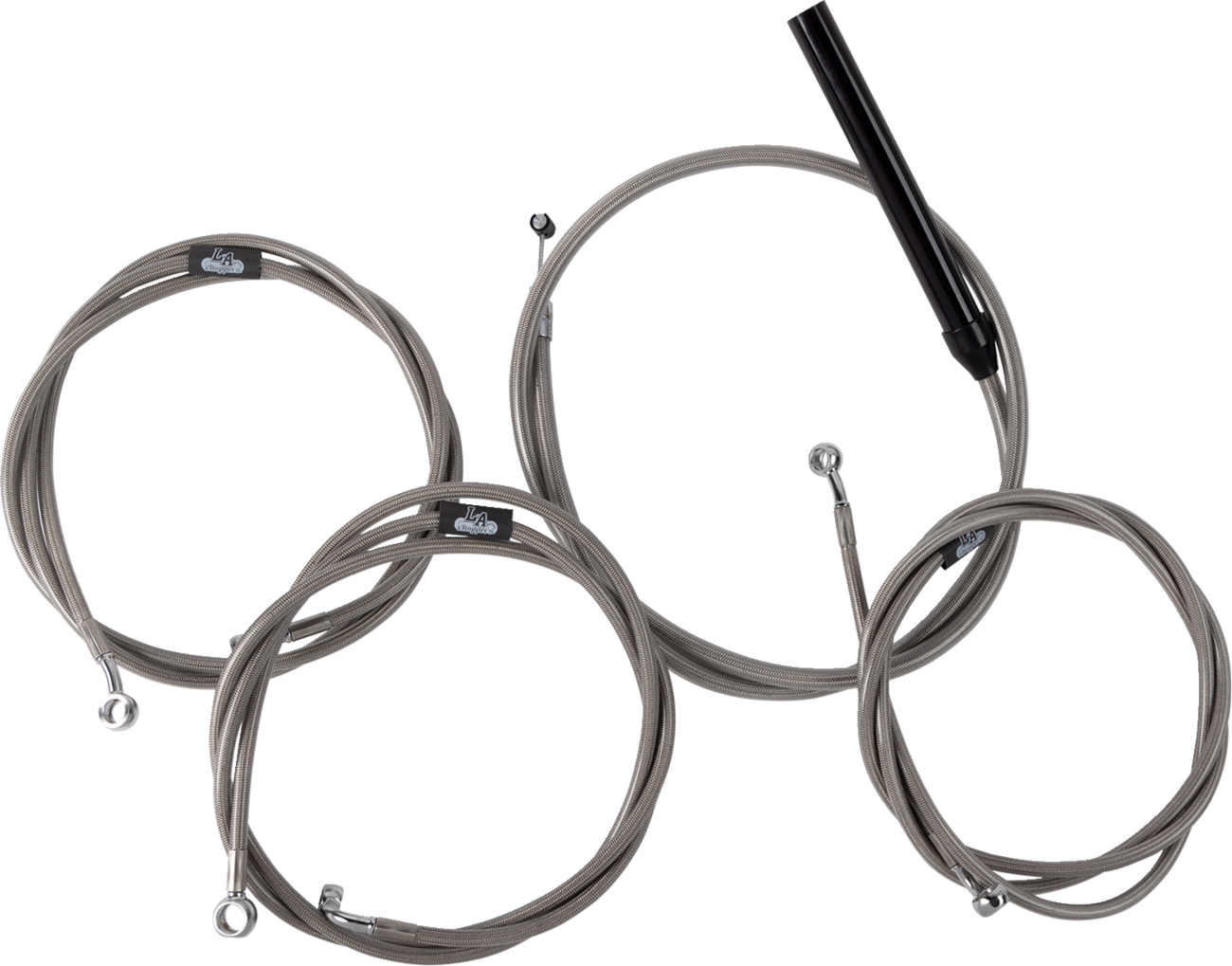 Complete Stainless Braided Handlebar Cable/Brake Line Kit — Cable Kit