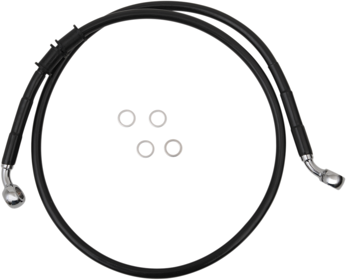Drag specialties Brake Line - Front - +6" - Black - XL 2014-2017 Harley Davidson XL1200T SuperLow 1200T / 2014-2019 Harley Davidson XL883L SuperLow