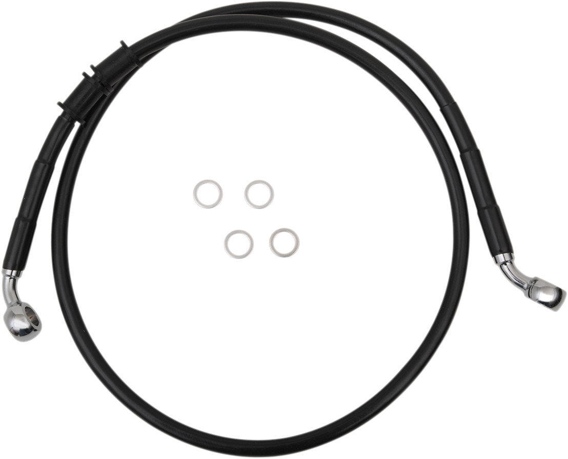 Drag specialties Brake Line - Front - +2" - Black - XL 2014-2019 Harley Davidson XL883L SuperLow / 2014-2017 Harley Davidson XL1200T SuperLow 1200T