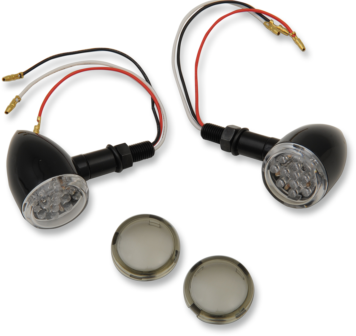 Drag specialties LED Marker Lights - Black/Red - Smoke Lens
