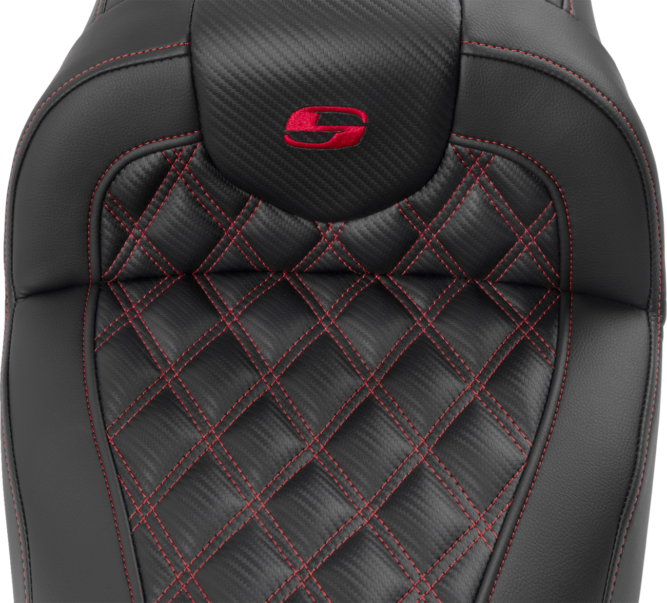 Saddlemen Roadsofa Seat Backrest Carbon Fiber Red Lattice Stitch FLHX 23-24