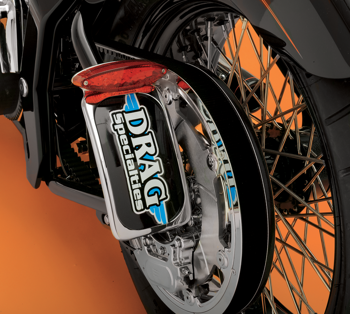 Drag Specialties Mini Led Cat Eye Taillight with License Plate Mount