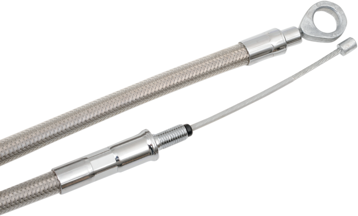 Drag specialties High-Efficiency Braided Stainless Steel Clutch Cable - 66-11/16" Harley Davidson