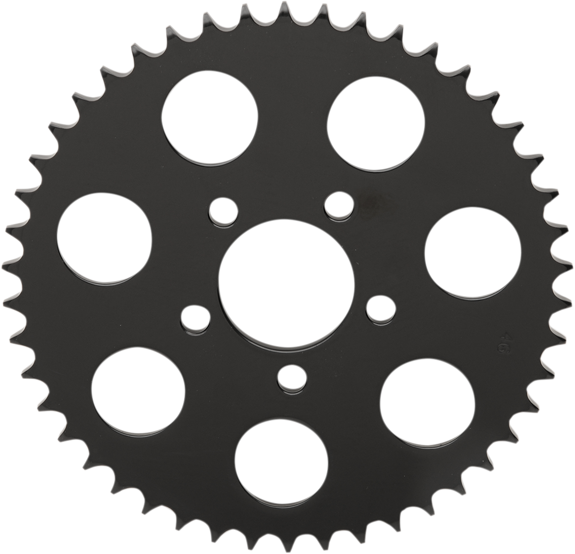 Drag specialties Rear Sprocket - Flat - Gloss Black - 46 Tooth - Big Twin Harley Davidson 46T