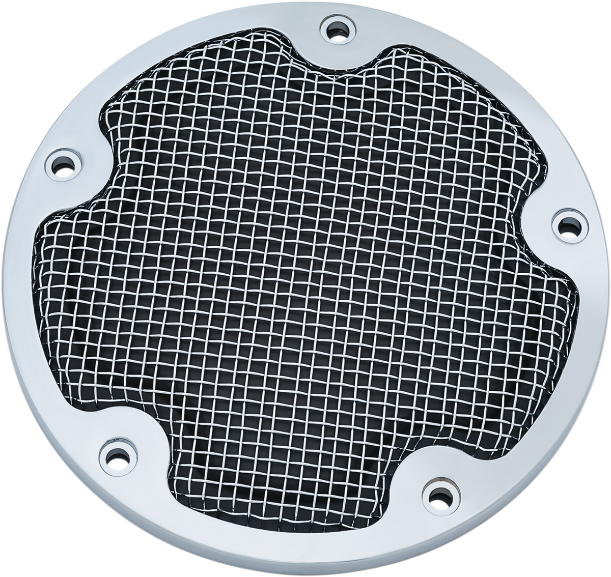 Kuryakyn 6524 Chrome Mesh 5 Hole Derby Cover for 04-18 Harley Dyna Touring FXST