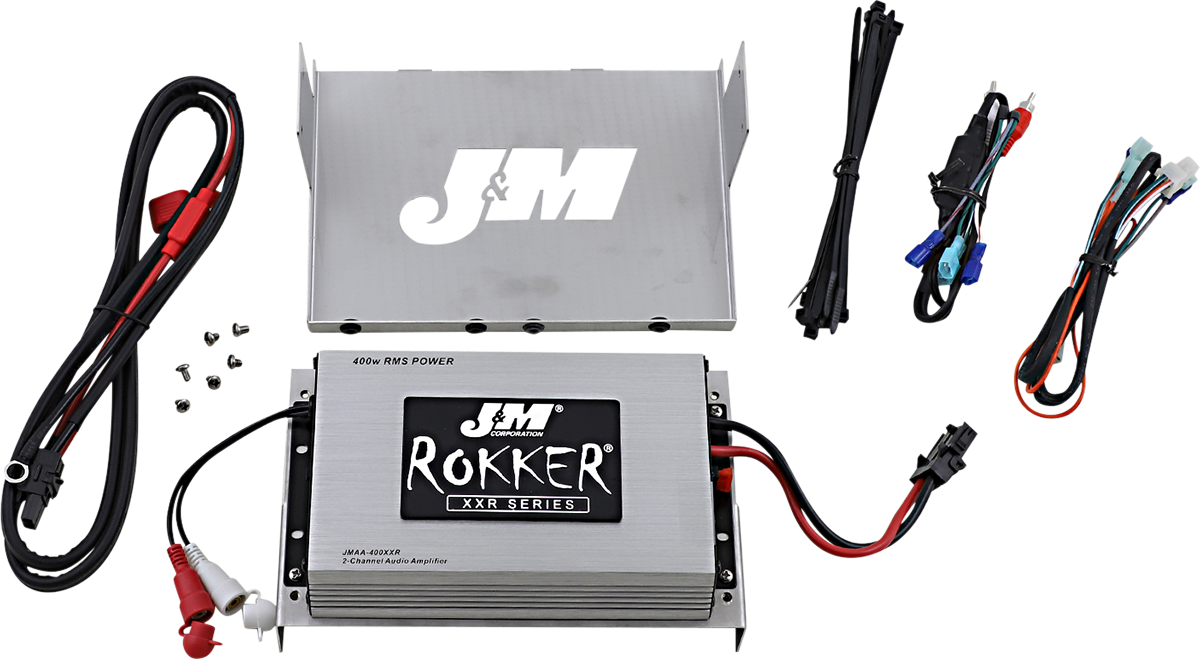 J&M Rokker 400W 2 Channel Fairing Amplifier Kit 06-13 Harley Touring FLHX FLTRU