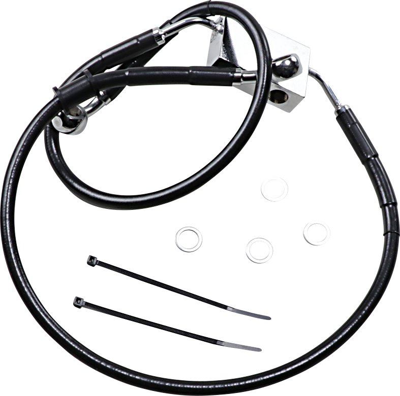 Drag specialties Brake Line - Front - +4" - Black - XL 2014-2022 Harley Davidson XL1200X Forty-Eight