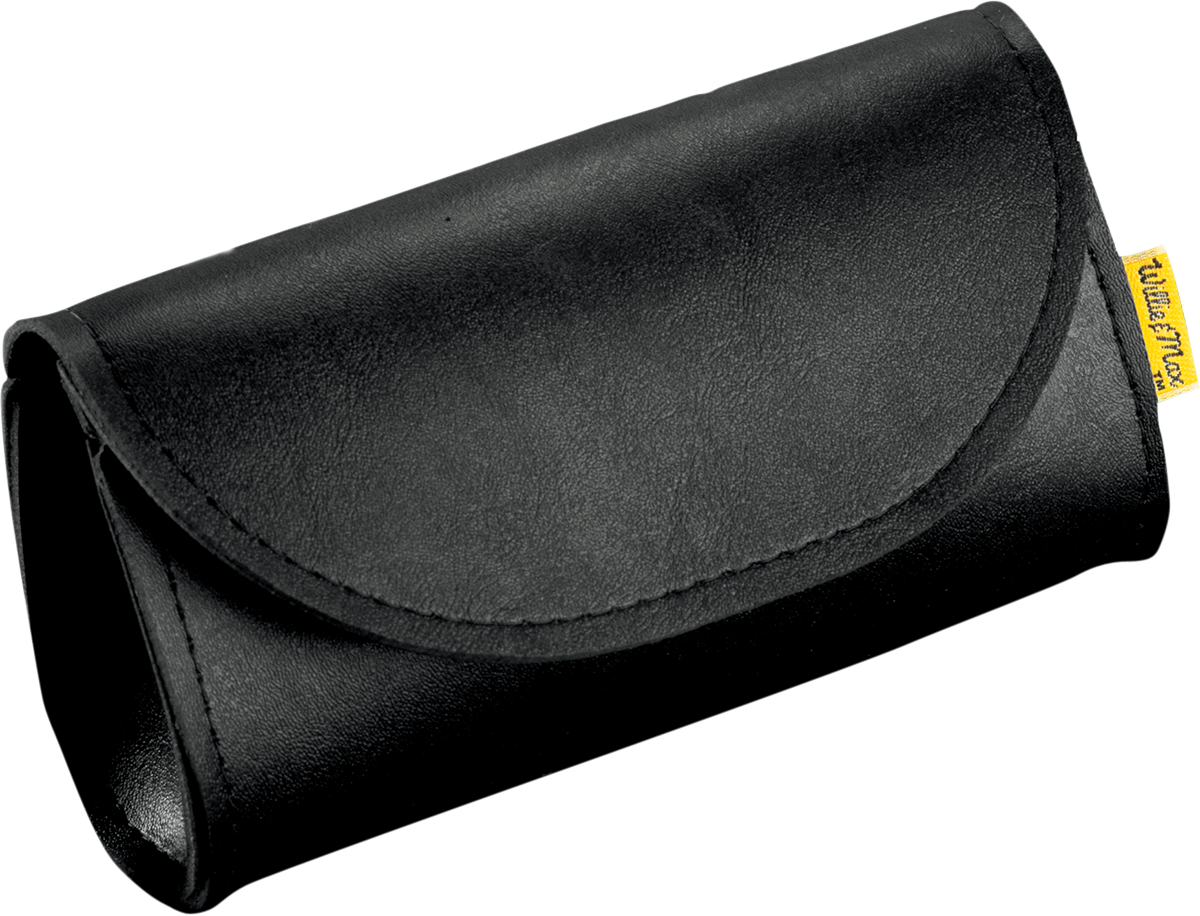 Willie & Max Black Synthetic Leather Handlebar Windshield Single Pocket Bag