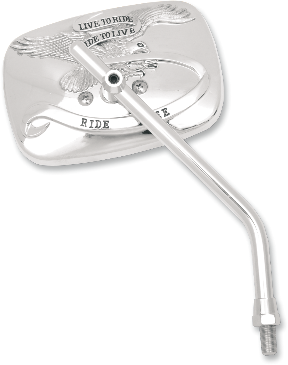 Emgo Mirror - "Ride Free" - Side View - Rectangle - M10 x 1.25 - Chrome - Right
