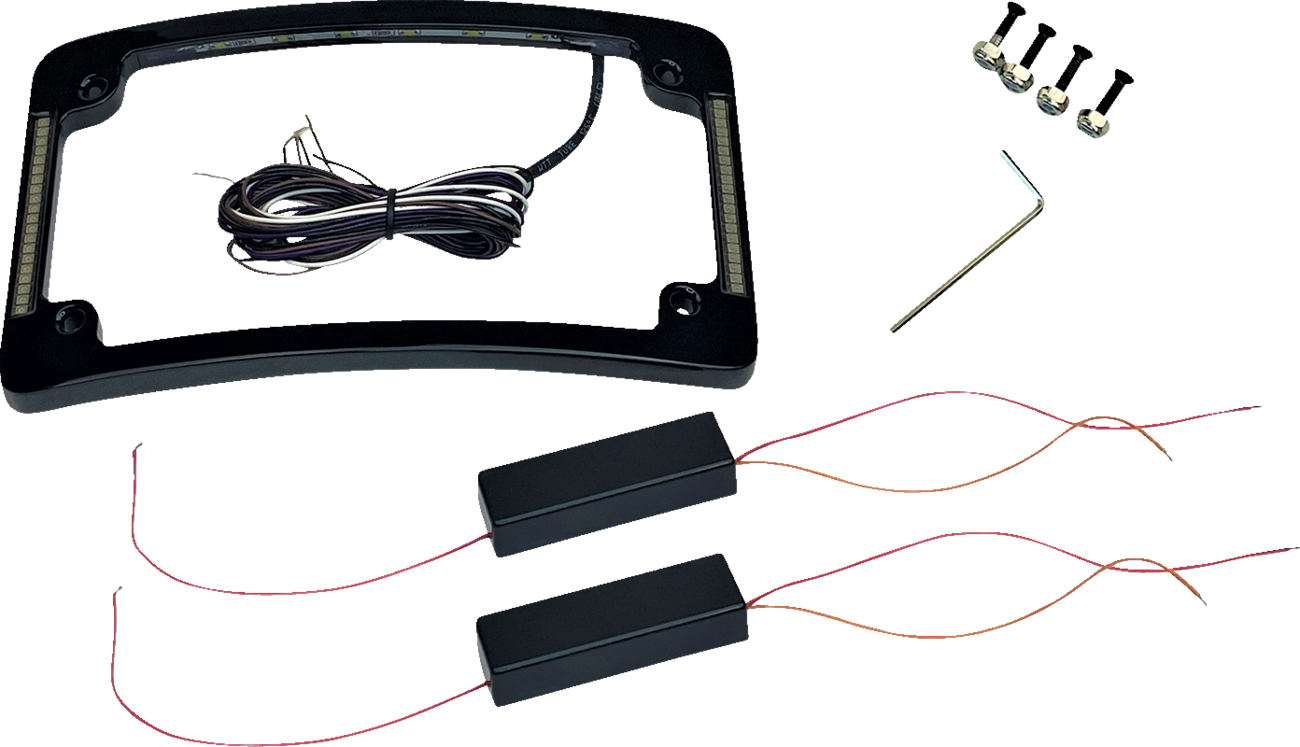 Custom dynamics Tri-Radius License Plate Frame with Flushmount LEDs - Black